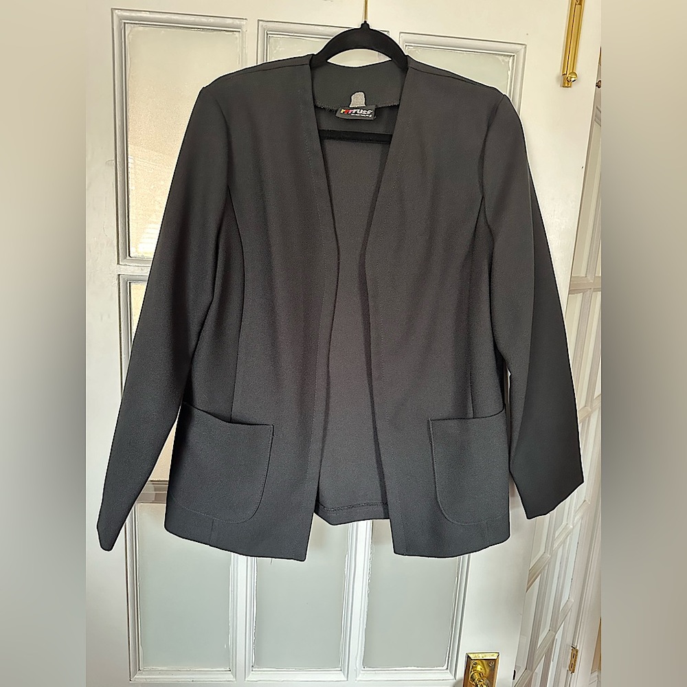 rrrruss Open Front Black Casual Blazer